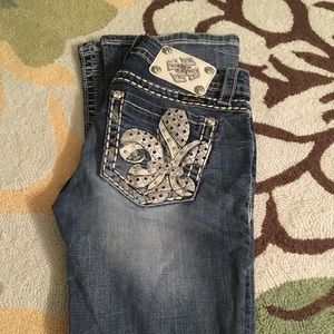 Miss Me size 26 jeans with silver pocket design